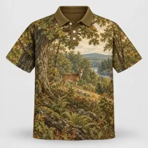 Oak Tableau Deer Polo Shirt