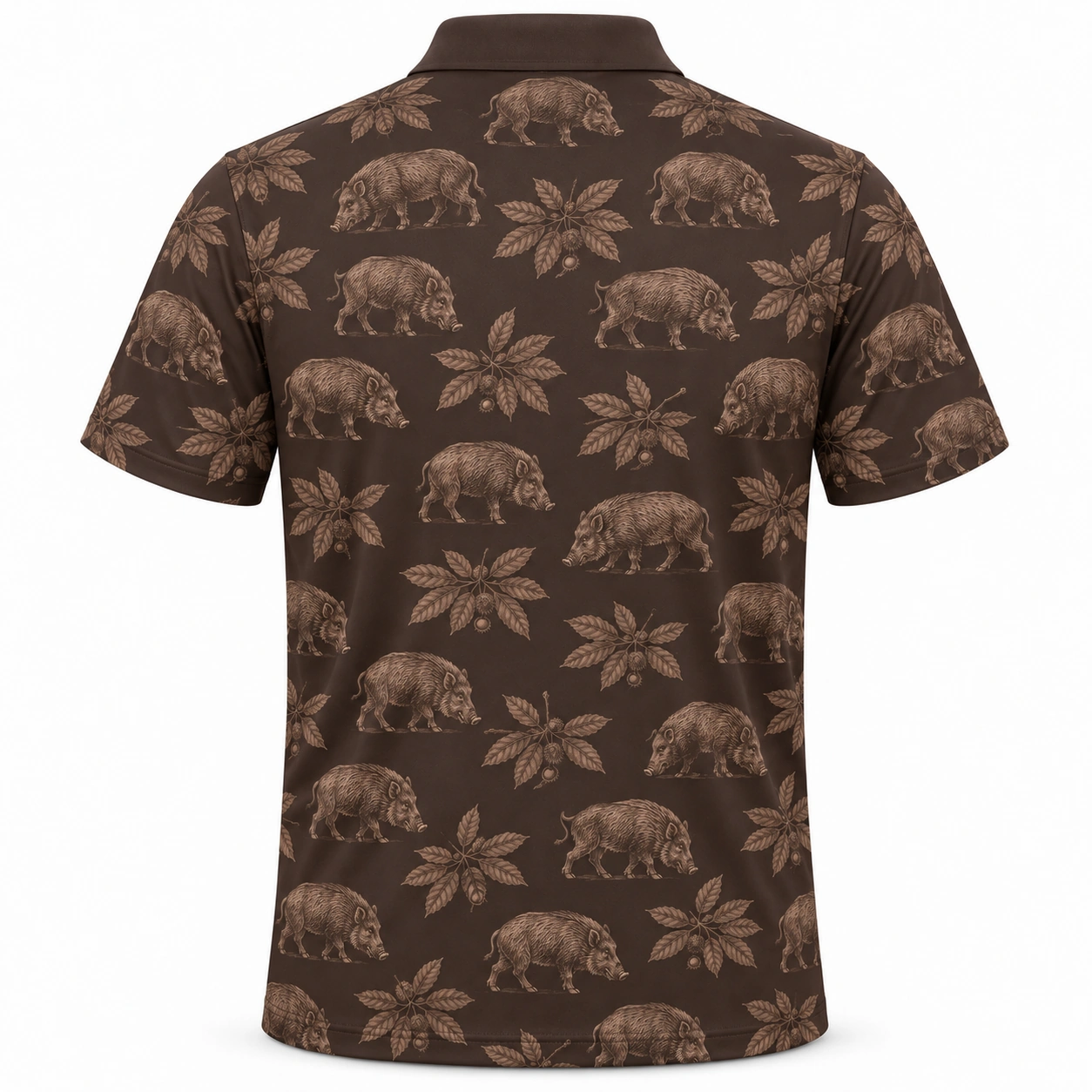 Boar Chestnut Ledger Espresso Ash Polo Shirt - Back view