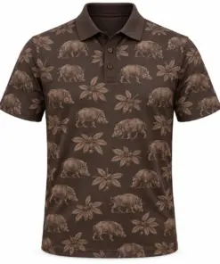 Boar Chestnut Ledger Espresso Ash Polo Shirt - Front view