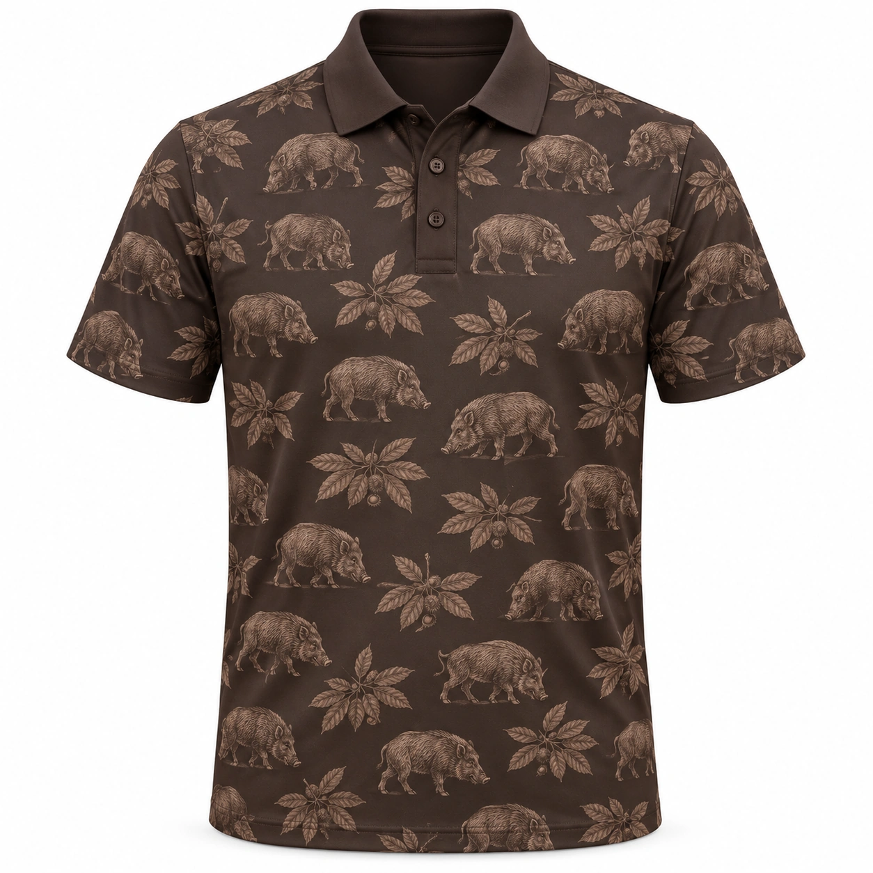 Boar Chestnut Ledger Espresso Ash Polo Shirt - Front view