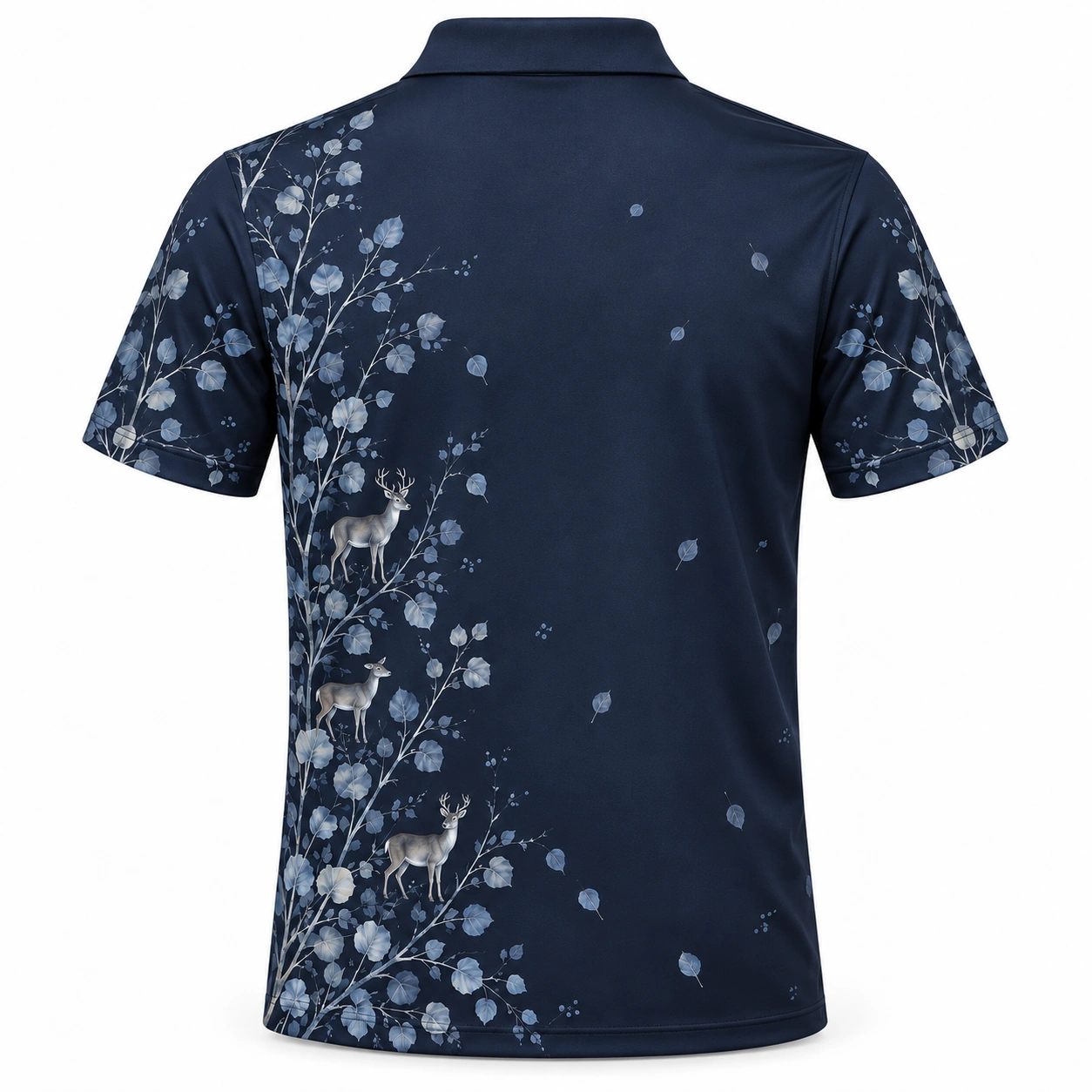 Deer Aspen Side Sweep Ink Stone Polo Shirt - Back view
