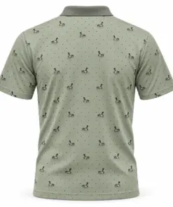 Duck Marsh Pin Dot Sage Stone Polo Shirt - Back view