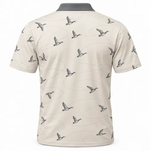 Duck Wing Trace Pearl Slate Polo Shirt - Back view