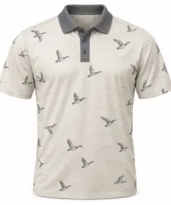 Duck Wing Trace Pearl Slate Polo Shirt - Front view