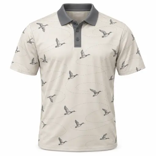 Duck Wing Trace Pearl Slate Polo Shirt - Front view