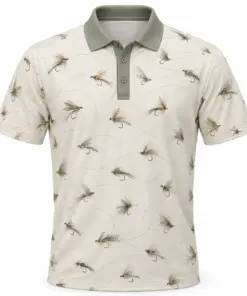 Fly Line Loops Pearl Sage Polo Shirt - Front view