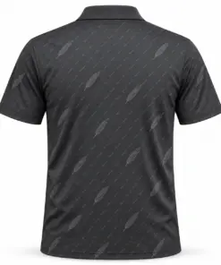 Mallard Down Micro Weave Charcoal Ash Polo Shirt - Back view