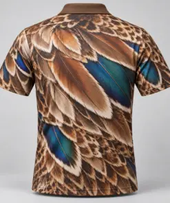 Mallard Feathers Autumn Walnut Polo Shirt - Back view