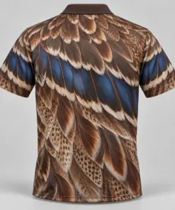 Mallard Feathers Bronze Marsh Polo Shirt - Back view