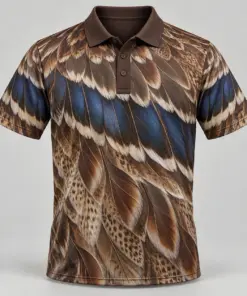 Mallard Feathers Bronze Marsh Polo Shirt - Front view