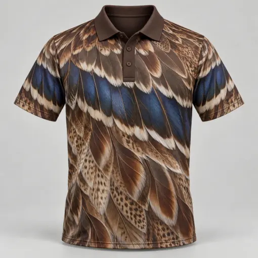 Mallard Feathers Bronze Marsh Polo Shirt - Front view
