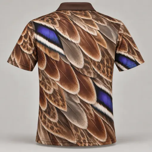 Mallard Feathers Chestnut Speculum Polo Shirt - Back view