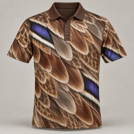 Mallard Feathers Chestnut Speculum Polo Shirt - Front view