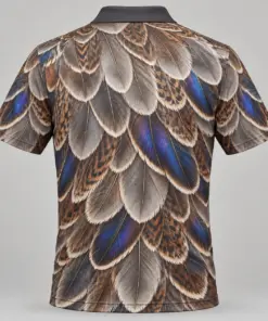 Mallard Feathers Silver Reed Polo Shirt - Back view