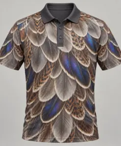 Mallard Feathers Silver Reed Polo Shirt - Front view