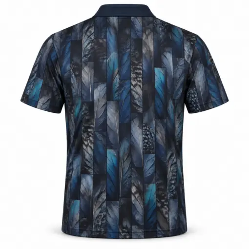Mallard Speculum Panels Ink Petrol Polo Shirt - Back view