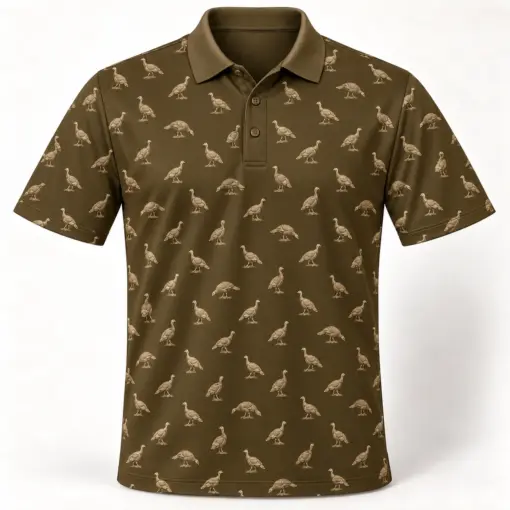 Micro Turkey Bronze Field Polo Shirt - Front view