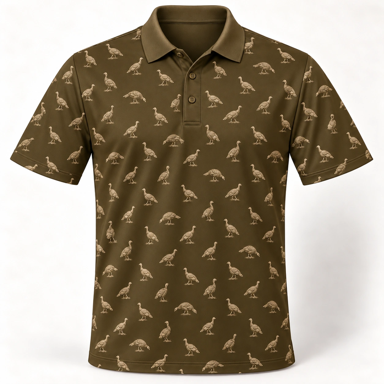Micro Turkey Bronze Field Polo Shirt - Front view