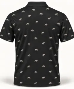 Micro Wild Boar Charcoal Polo Shirt - Back view