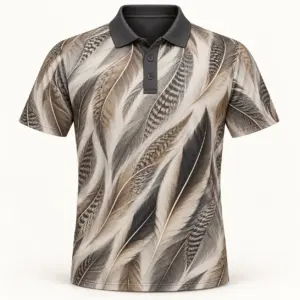 Pintail Feather Drift Pewter Polo Shirt