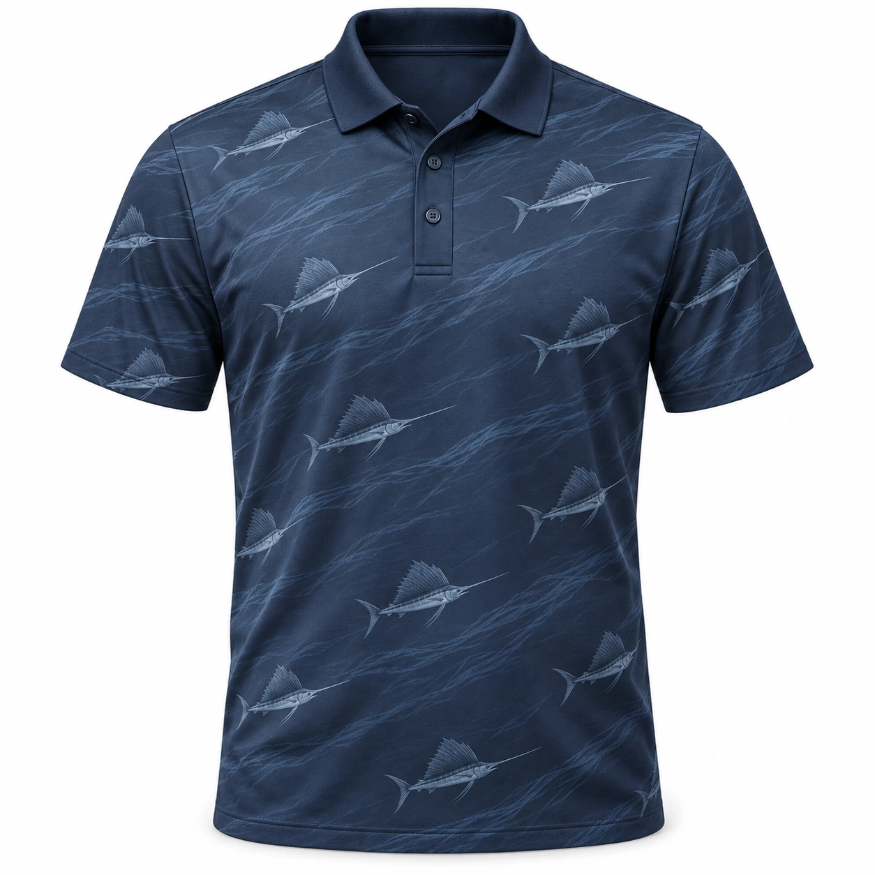 Sailfish Fan Current Ink Smoke Polo Shirt - Front view