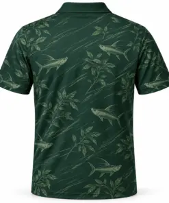 Tarpon Mangrove Veil Forest Smoke Polo Shirt - Back view