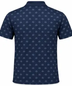 Turkey Fan Pinstripe Midnight Slate Polo Shirt - Back view