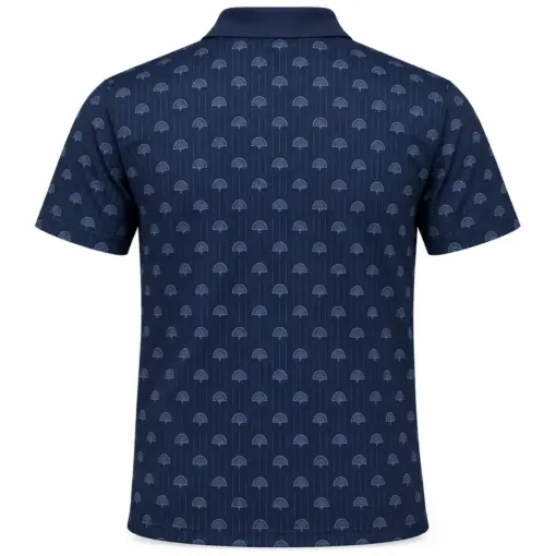 Turkey Fan Pinstripe Midnight Slate Polo Shirt - Back view