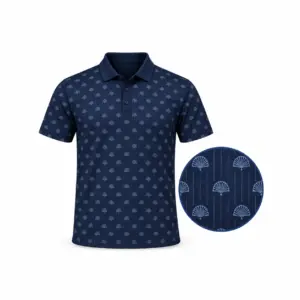 Turkey Fan Pinstripe Midnight Slate Polo Shirt