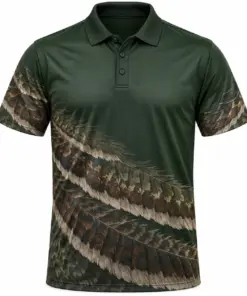 Turkey Feather Quiet Diagonal Forest Ash Polo Shirt - Front view