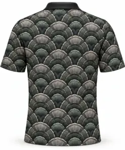 Turkey Grand Fan Canopy Charcoal Moss Polo Shirt - Back view