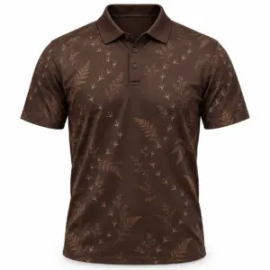 Turkey Track Fern Drift Espresso Stone Polo Shirt