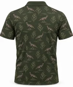 Turkey Walking Seed Ledger Moss Stone Polo Shirt - Back view