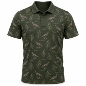 Turkey Walking Seed Ledger Moss Stone Polo Shirt