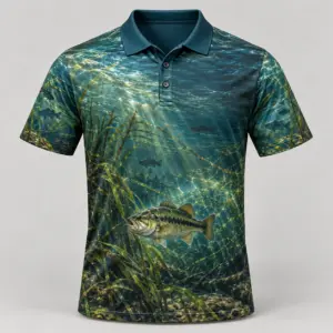 Underwater Bass Deep Teal Polo Shirt
