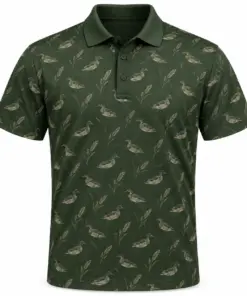 Wigeon Grass Medley Moss Sand Polo Shirt - Front view