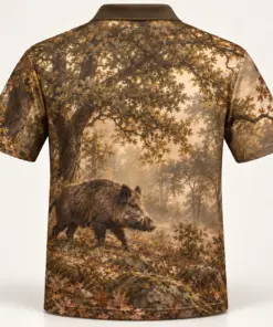 Wild Boar Oakwood Umber Polo Shirt - Back view