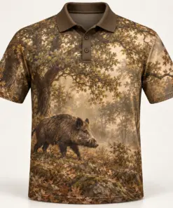 Wild Boar Oakwood Umber Polo Shirt - Front view